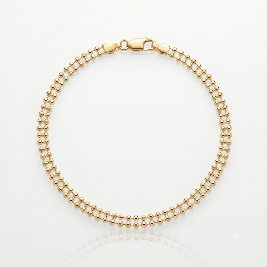 18K Gold plated beaded anklet