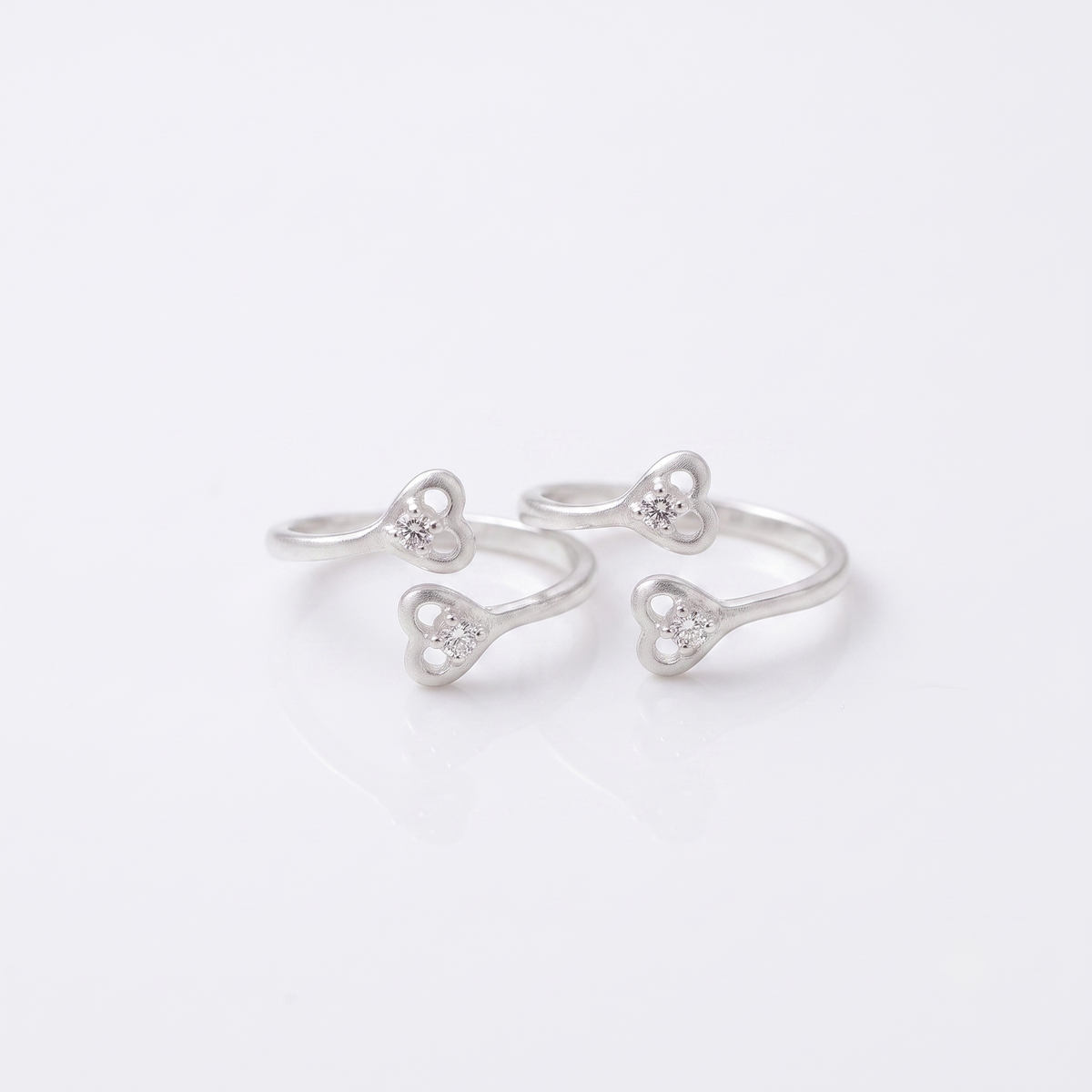 Twin heart 925 Silver Toe rings