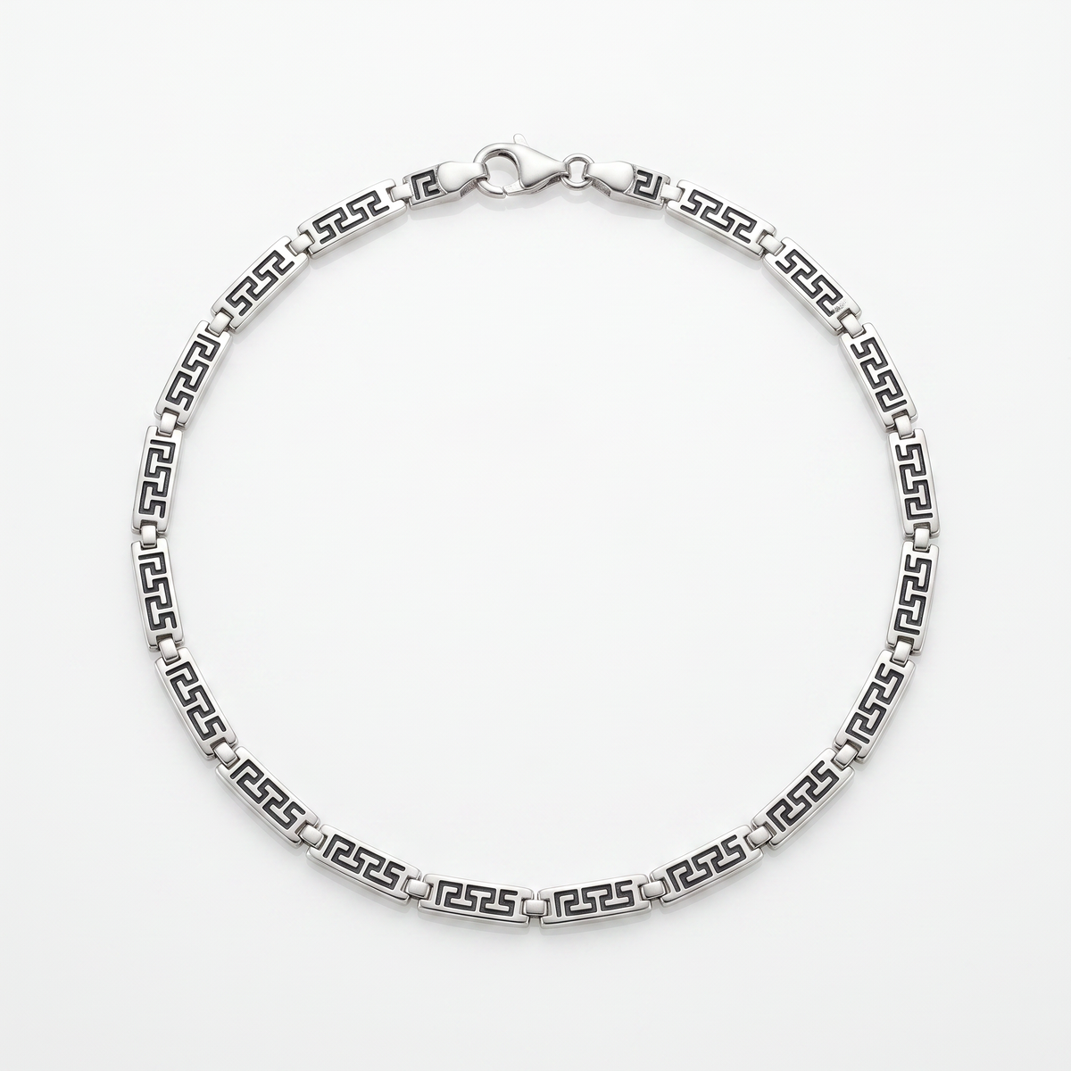 925 Silver Geometric Link Bracelet for Men