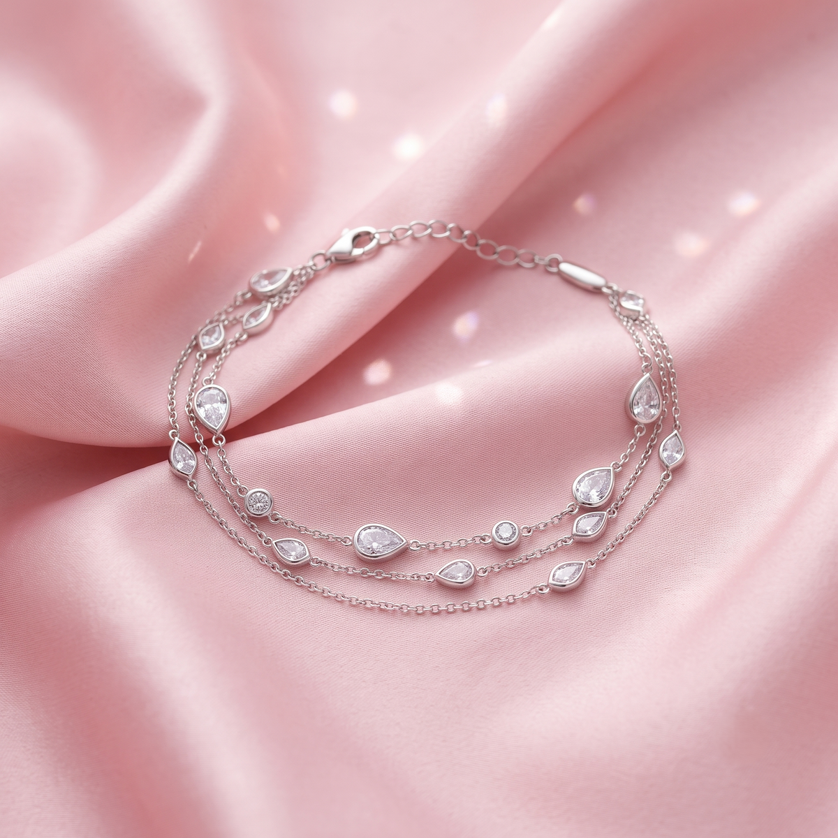 Layered 925 Silver Bracelet for women