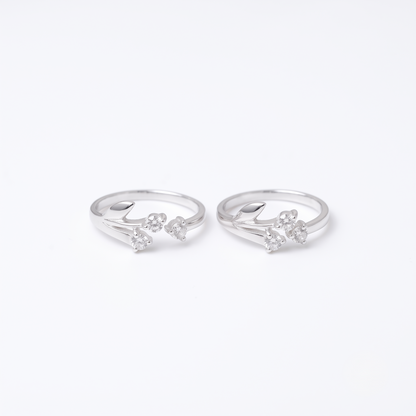 Leafy 925 Silver Toe Rings