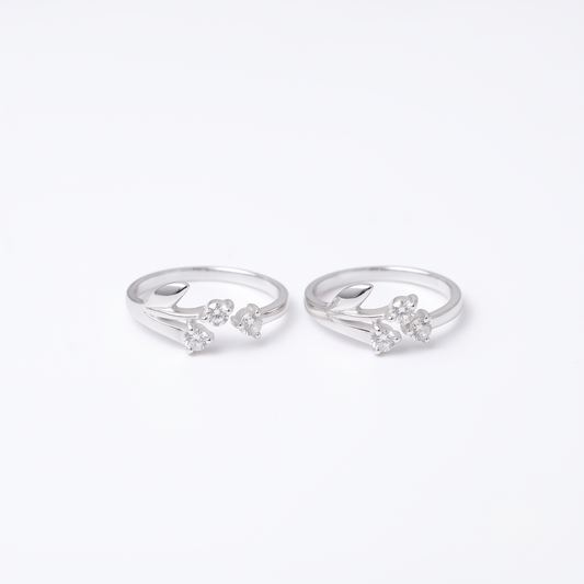 Leafy 925 Silver Toe Rings