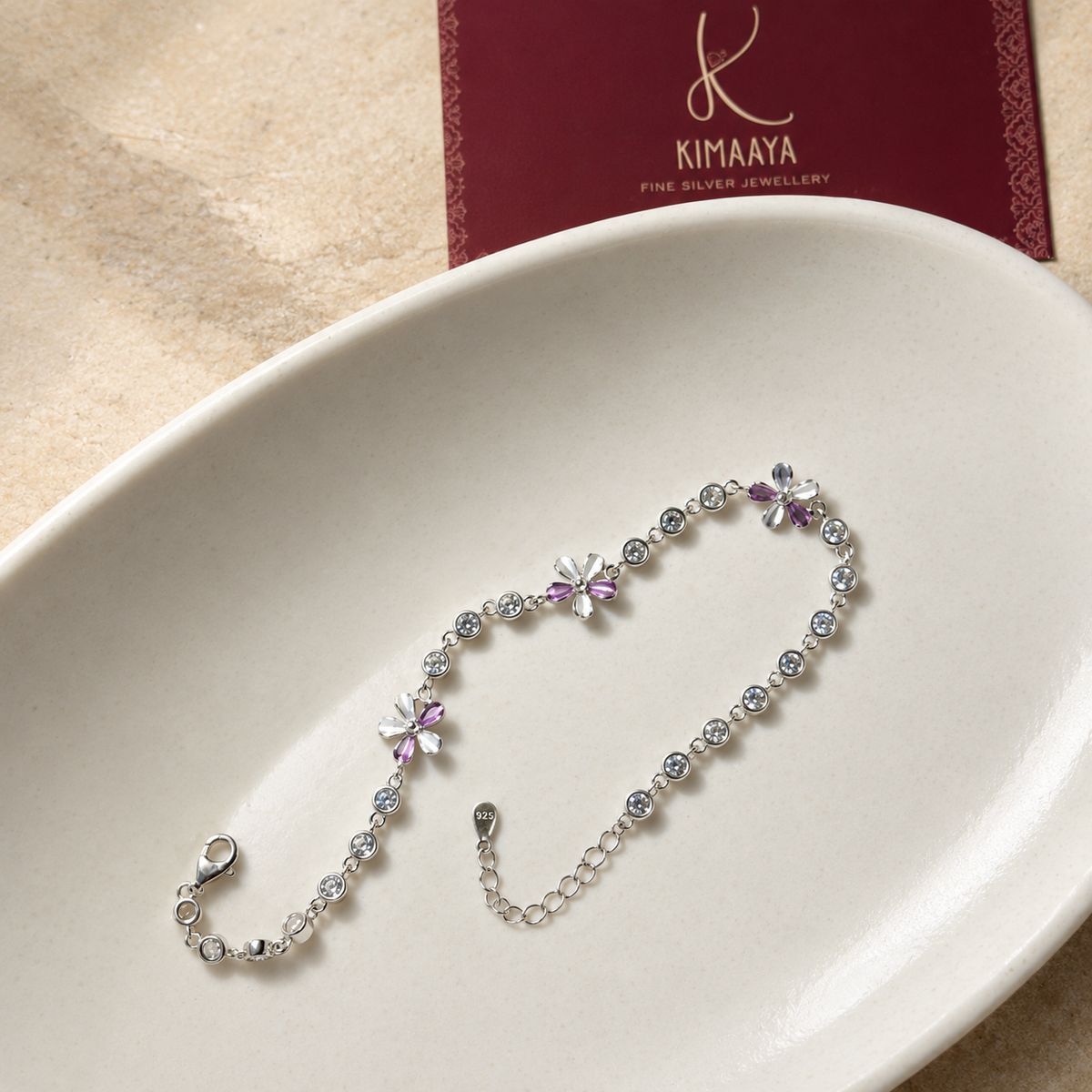 Plum blossom 925 silver bracelet for women