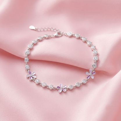 Plum blossom 925 silver bracelet for women