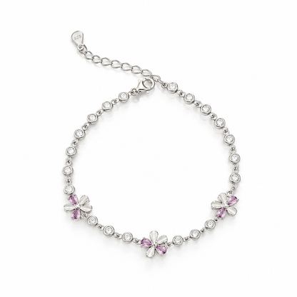 Plum blossom 925 silver bracelet for women
