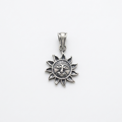 Shop 925 sterling silver sun pendants at Kimaaya. Discover the Solara Sun Pendant featuring intricate detailing and a symbolic design inspired by warmth and positivity