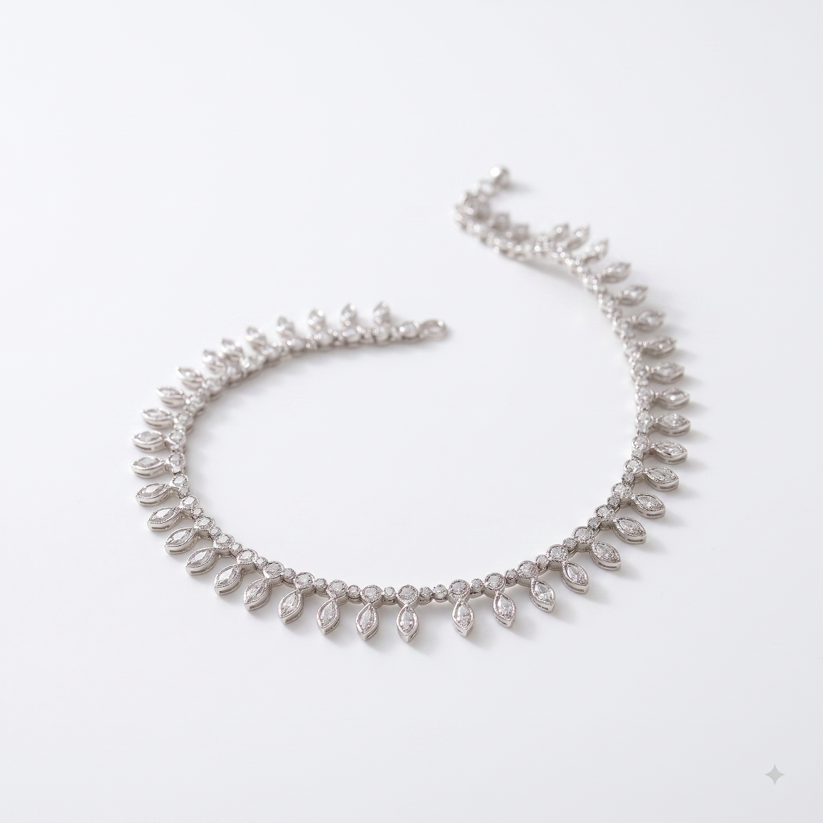 Celeste Leaf Charm 925 Silver Anklet Set