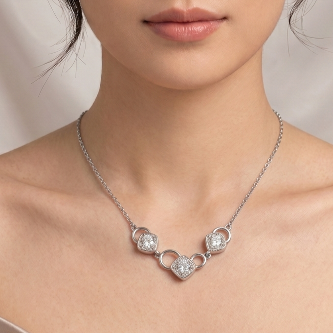 925 Sterling Silver Serenelle Link Necklace
