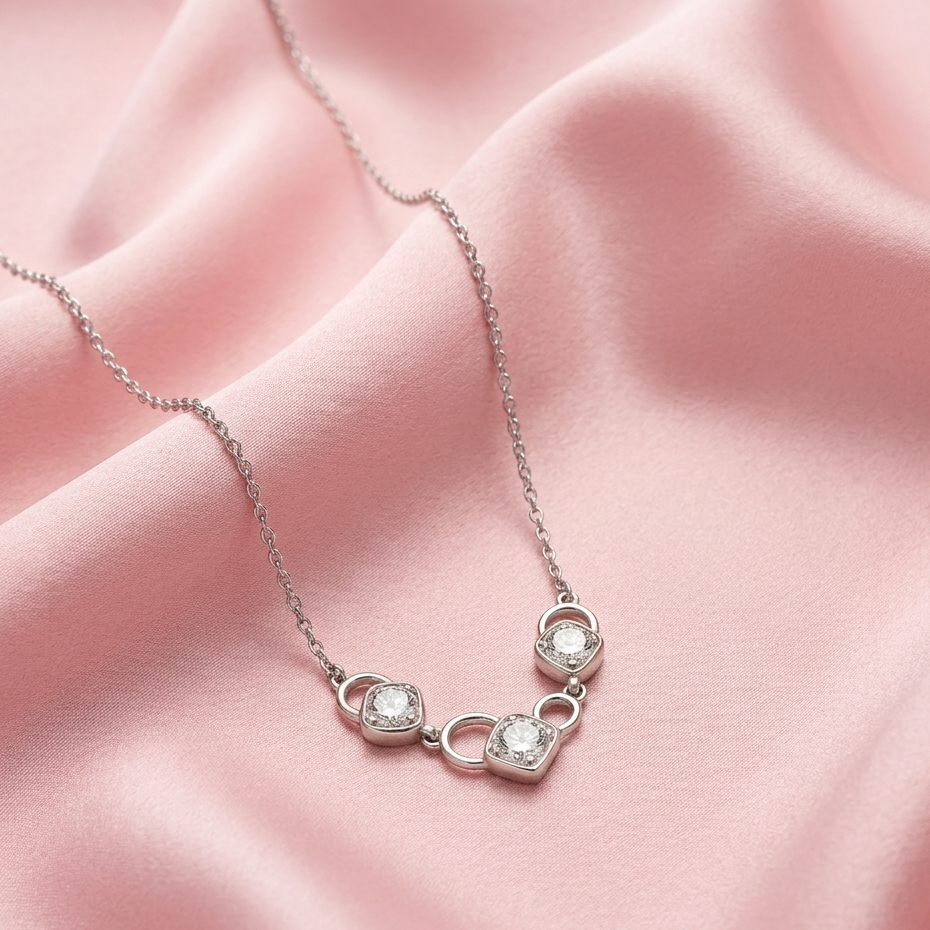 925 Sterling Silver Serenelle Link Necklace