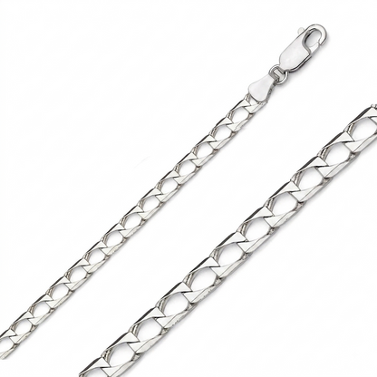 925 sterling silver chain for men with interlocking link design