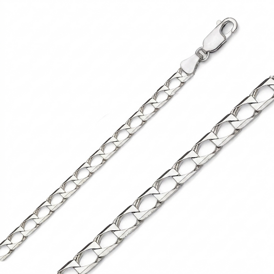 925 sterling silver chain for men with interlocking link design