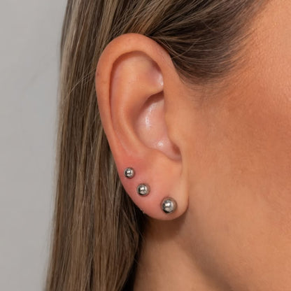 925 Silver Ball Studs with flatback screw