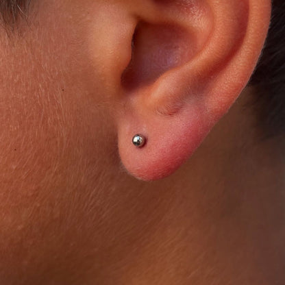 925 Silver Ball Studs with flatback screw