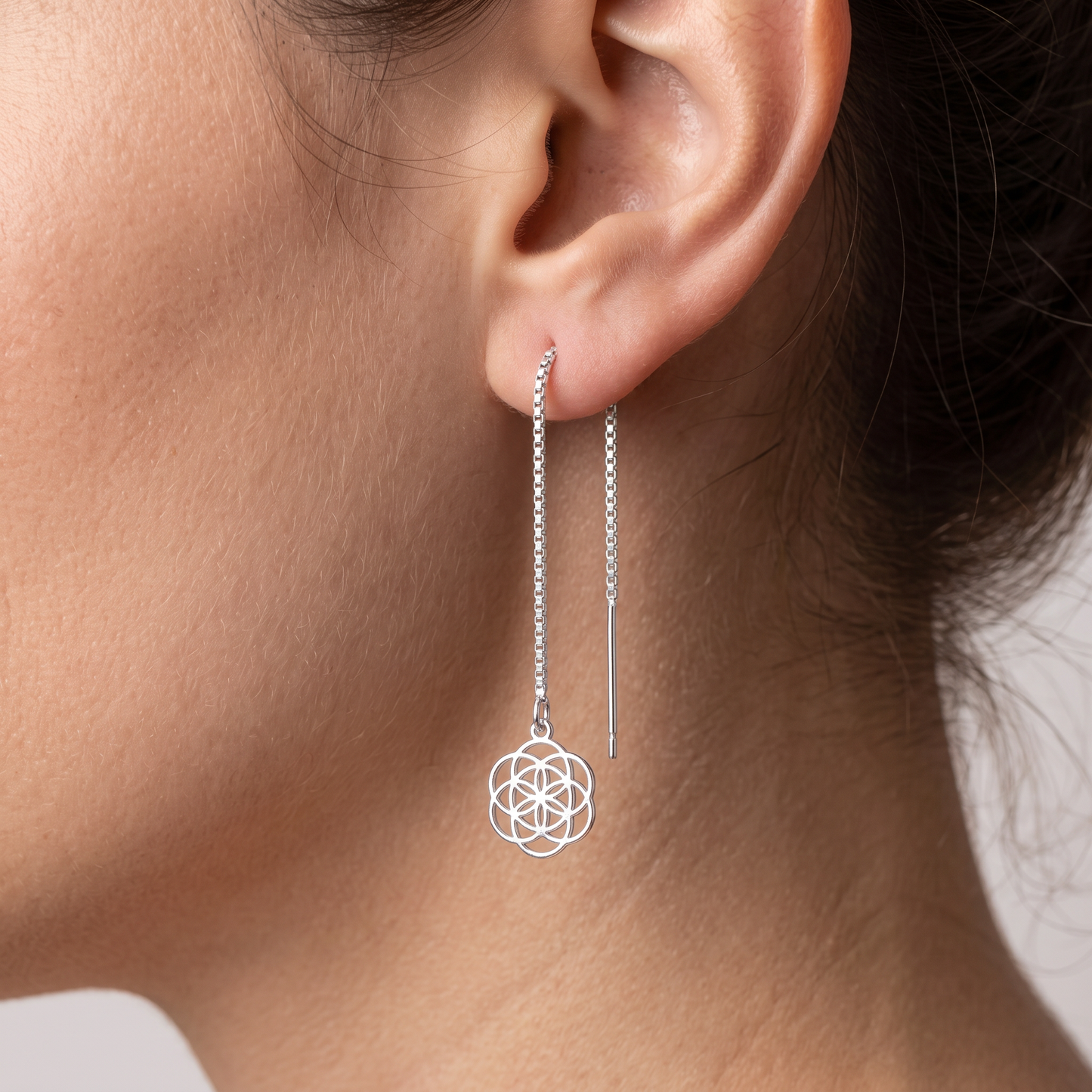 Silver Chakra Threader (Sui Dhaga) Earringa