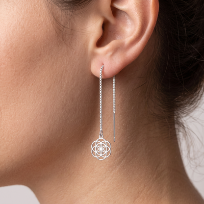 Silver Chakra Threader (Sui Dhaga) Earringa