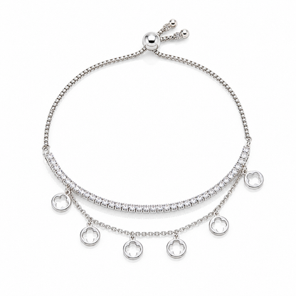 925 Silver Tennis Bracelet Adjustable
