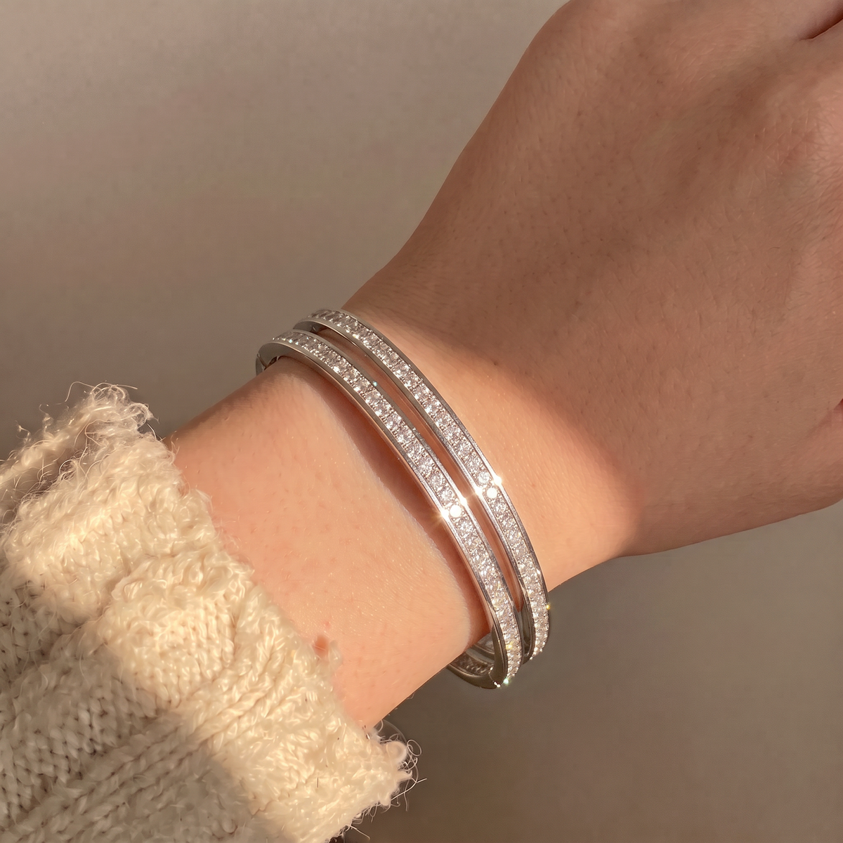 925 Sterling Silver Crystal Bangles