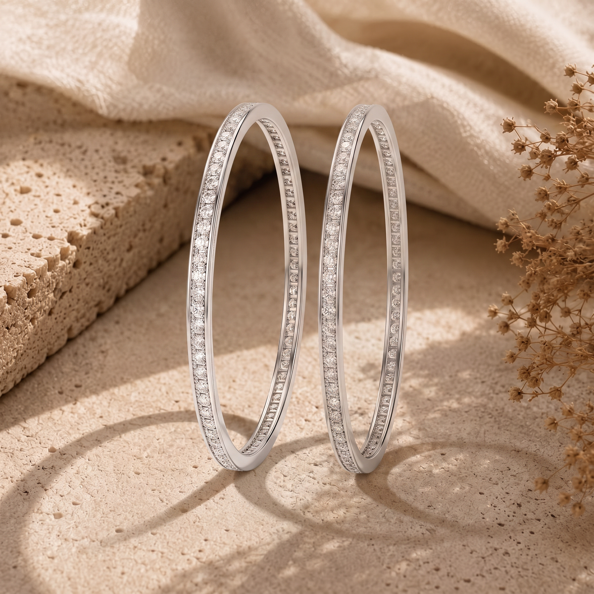 925 Sterling Silver Crystal Bangles