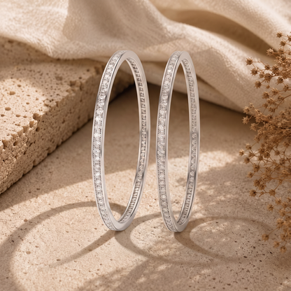 925 Sterling Silver Crystal Bangles