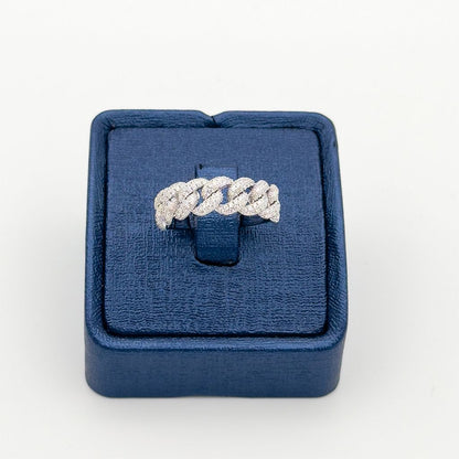 925 Silver Cuban Link Ring for Men