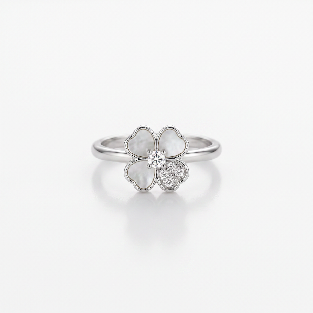 925 Sterling Silver Cyrstal Flower Ring for women