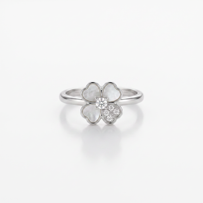 925 Sterling Silver Cyrstal Flower Ring for women