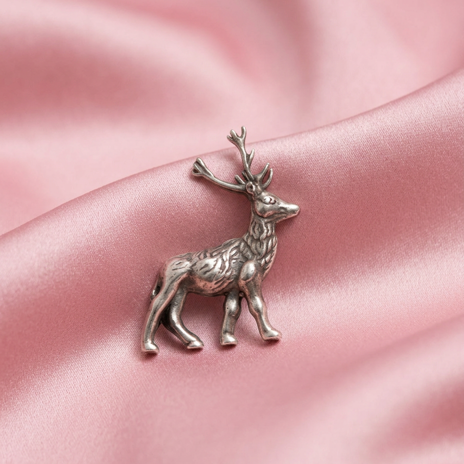 925 Silver Deer Brooch