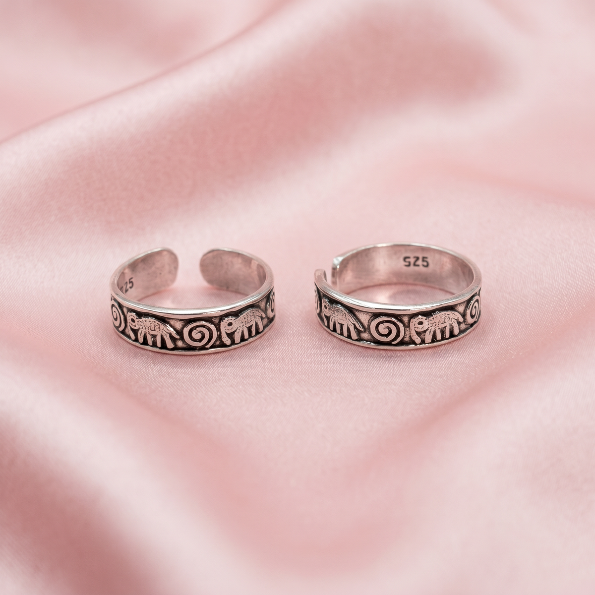 925 Silver Elephant Motif Toe ring