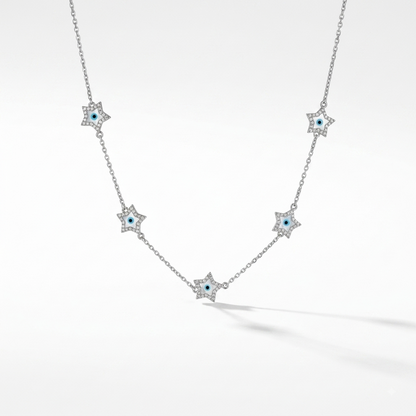 925 Sterling Silver Evil Eye Charm Necklace