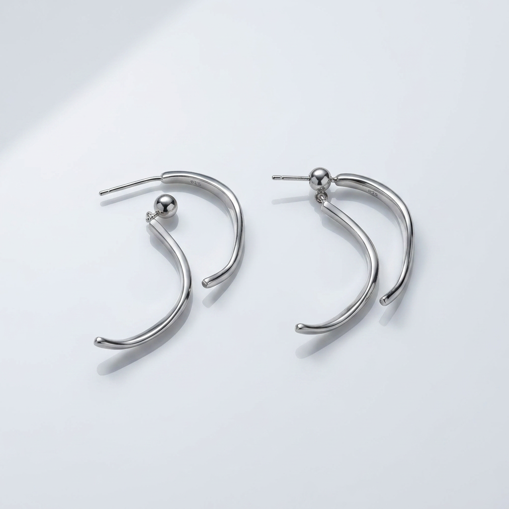 925 Silver Front & Back Hoop