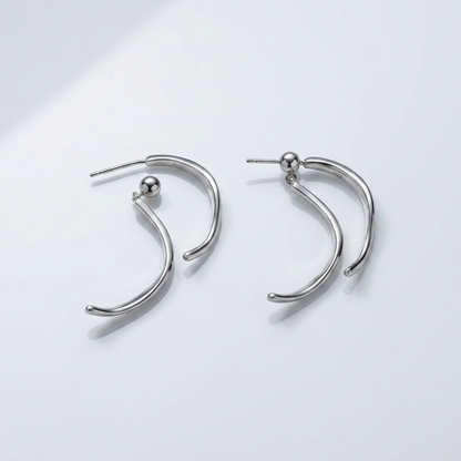925 Silver Front & Back Hoop