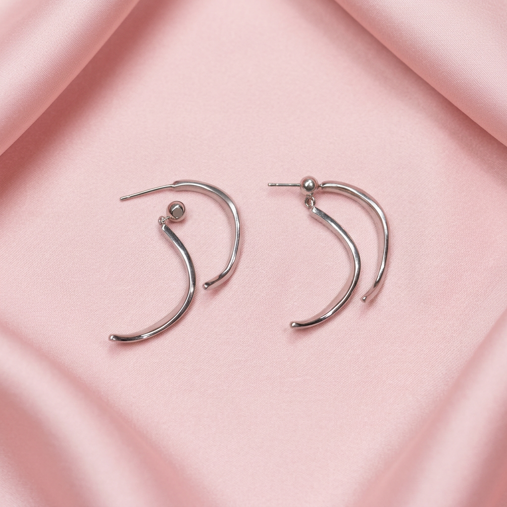 925 Silver Front & Back Hoop