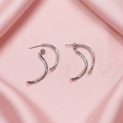 925 Silver Front & Back Hoop