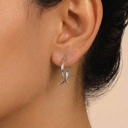 925 Silver Front & Back Hoop