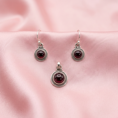 Garnet Pendant Set