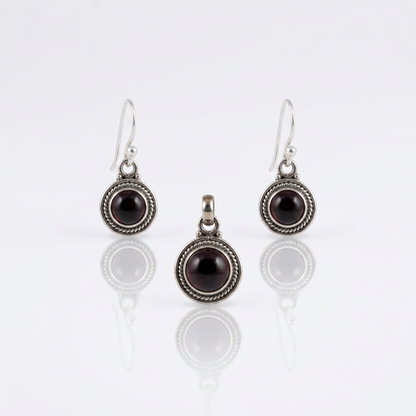 Garnet Pendant Set
