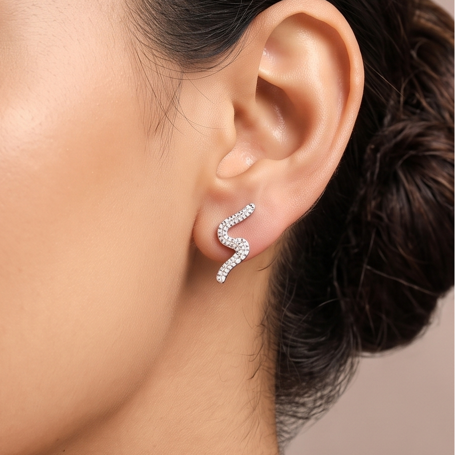 925 Silver Lightening Flash Studs
