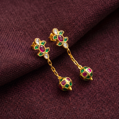 Gemstone Globe Drop Dangler Earrings