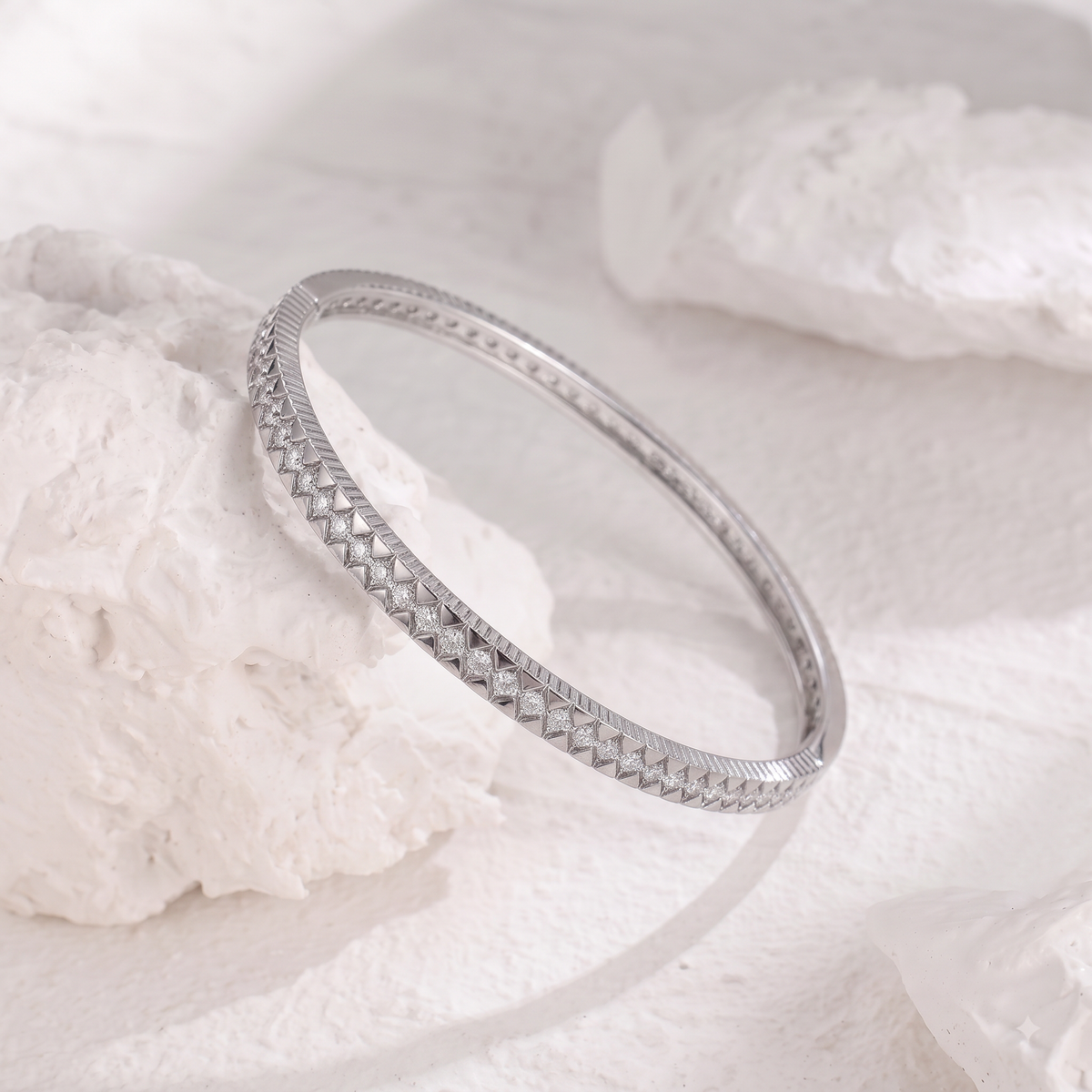925 Silver Geometric Cuff for Women