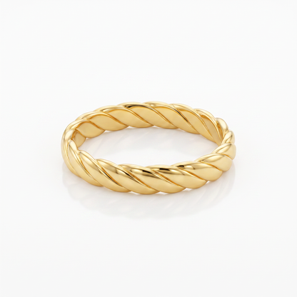 925 Silver Golden Rope Band Unisex