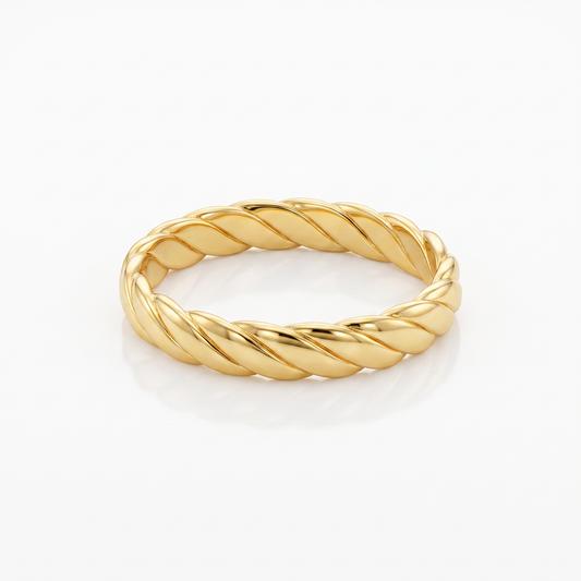 925 Silver Golden Rope Band Unisex