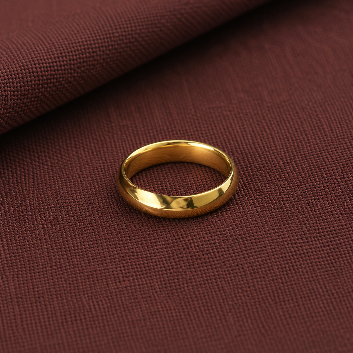 925 Silver Half Curv Gold Band Unisex