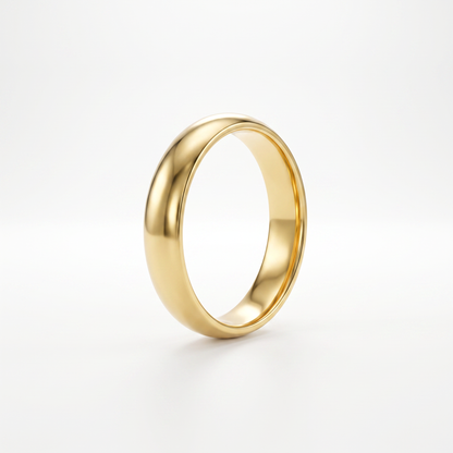 925 Silver Half Curv Gold Band Unisex