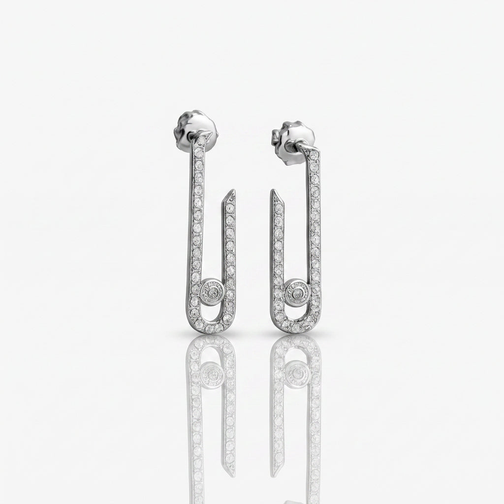 925 Silver CZ studded hooks