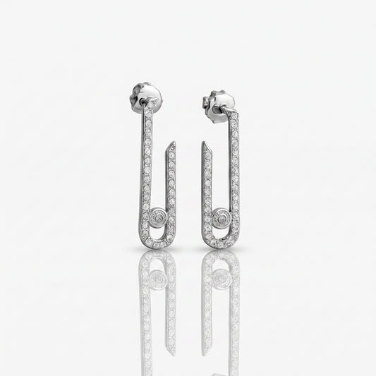 925 Silver CZ studded hooks