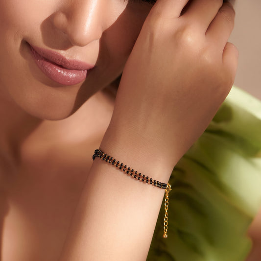 925 Silver Mangalsutra Nazariya Bracelet