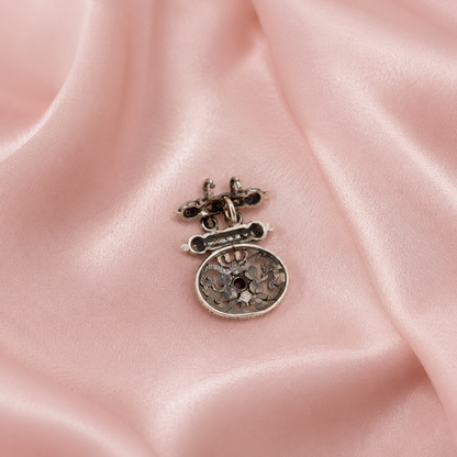 Dual Tone Maharaja Silver Brooch