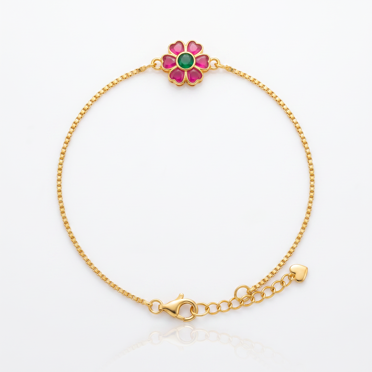 18k Gold-Plated Meenakari Clover Bracelet