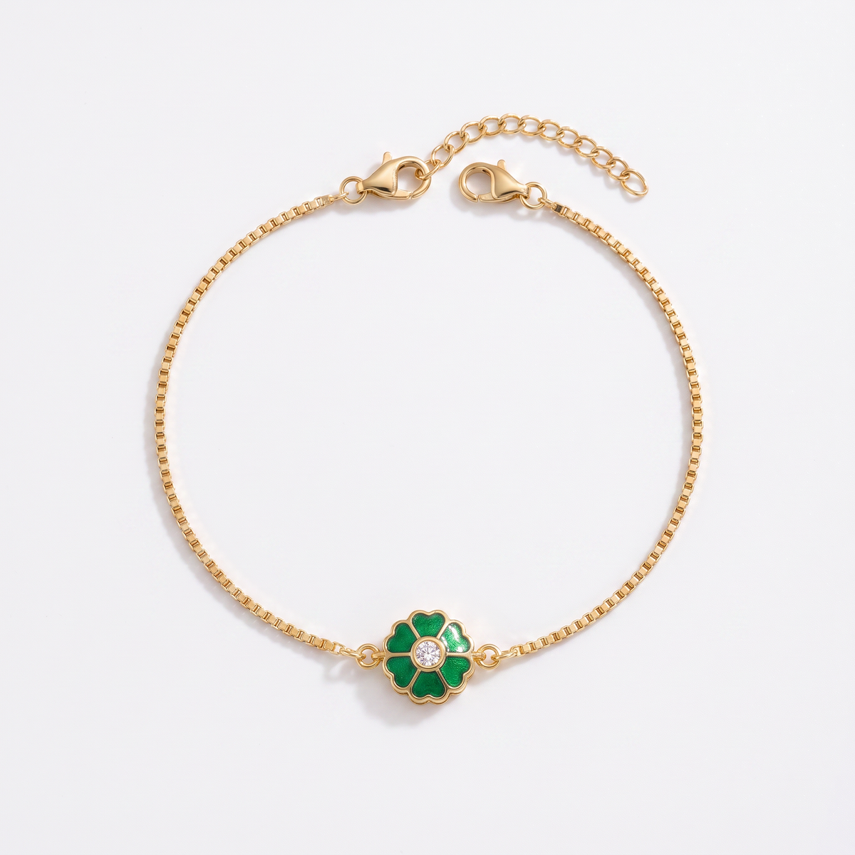 18k Gold-Plated Meenakari Clover Bracelet