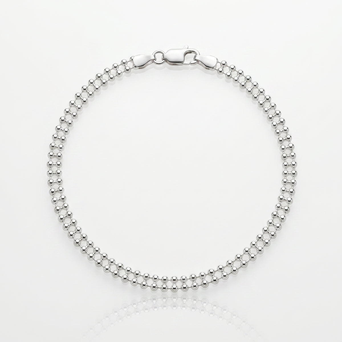 925 Silver Mogra Beads Anklet
